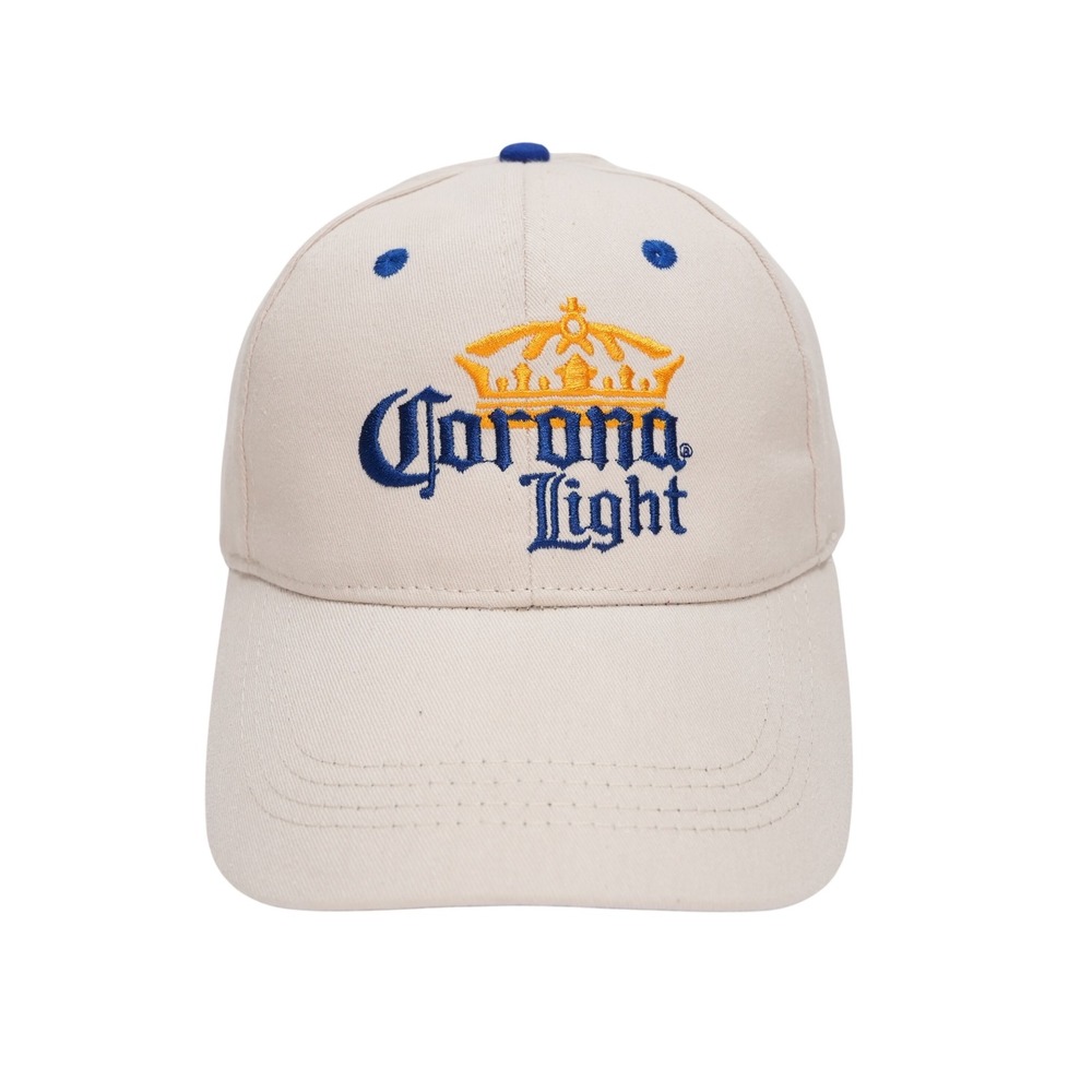 Corona Light Dad Hat Beige Embroidered‎ Beer Logo Hook Loop Cap